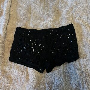 SHEIN Black Sequin High Waist Shorts